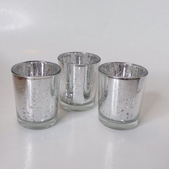 Silver Mercury Glass Candle Holder's Box of 12 - Picture 4 of 7